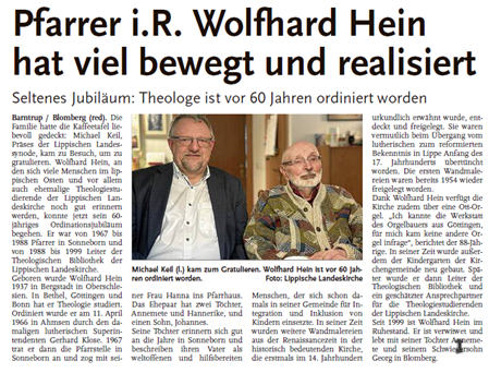 Ordinationsjubiläum Hein im Nordlipper